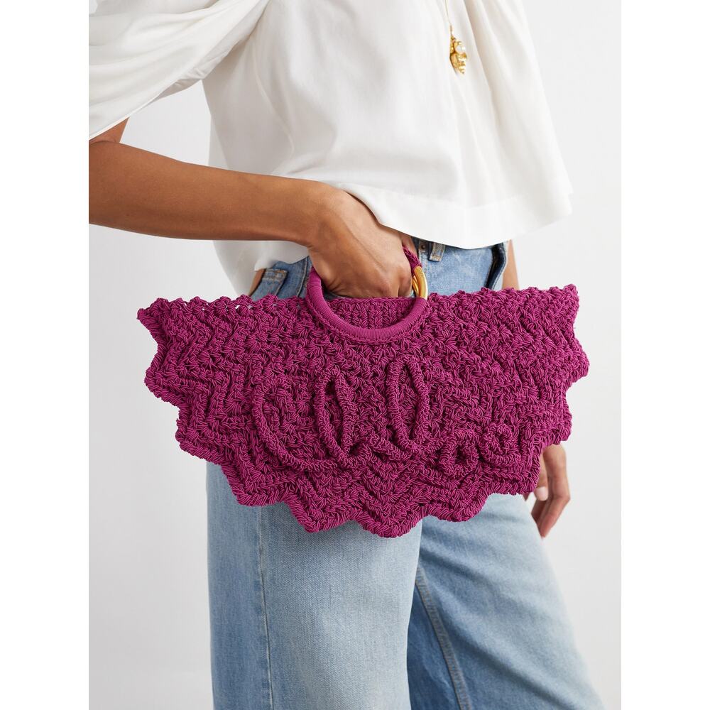 CHLOÉ  Scalloped Crocheted Tote | Bracelet Gold-Tone Handles, Slim Shape Violet